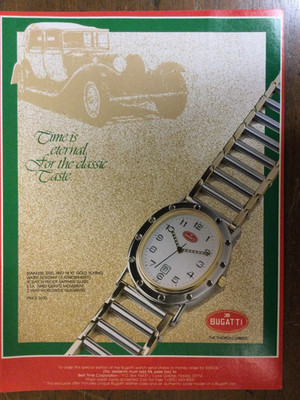 Misc 7863 Advertisement Bugatti Watch Time is eternal for the classic Taste