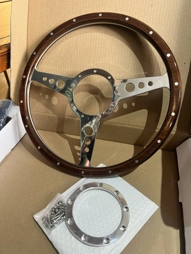 Mg Mgb , Mga Classic  14 Inch Wood  Woodrim Steering Wheel