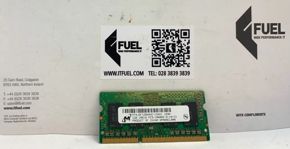 Micron   1GB  DDR3  SDRam memory module   PC3-10600  -  MT4JSF12864HZ-1G4D1 - Image 2 of 3