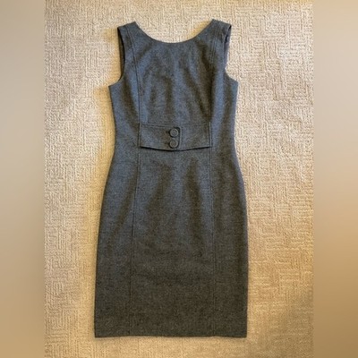   Luxury TOCCA Gray Wool Blend Sleeveless Midi Dress 4 EUC Old Money Office