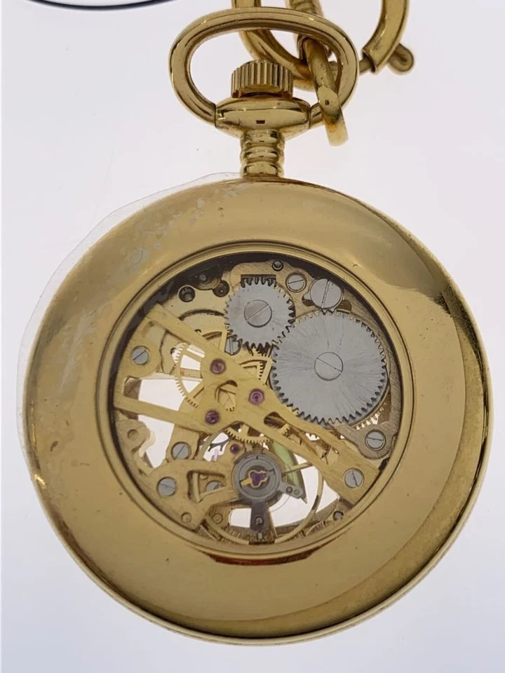 Reloj Bolsillo Royal London Cuerda Manual Dorado Inoxidable Analógico Clásico Excelente Foto 2 de 3