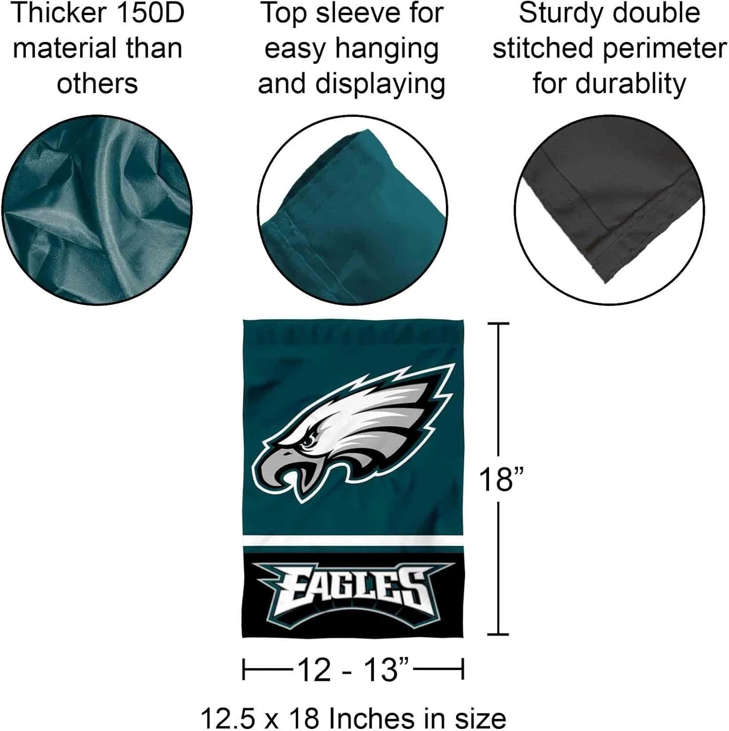 Philadelphia Eagles Double Sided Garden Flag-Size 12.5 x 18