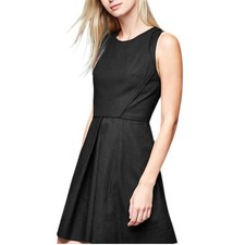 Gap Womens Black Linen Cotton Blend Fit and Flare Sleeveless Mini Dress Size 10
