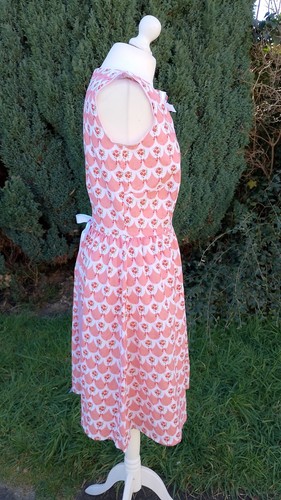 Lovely Coquette Lolita Pink Cake Print Cotton Handmade Midi TeaDress Size 12/14 - Picture 9 of 12