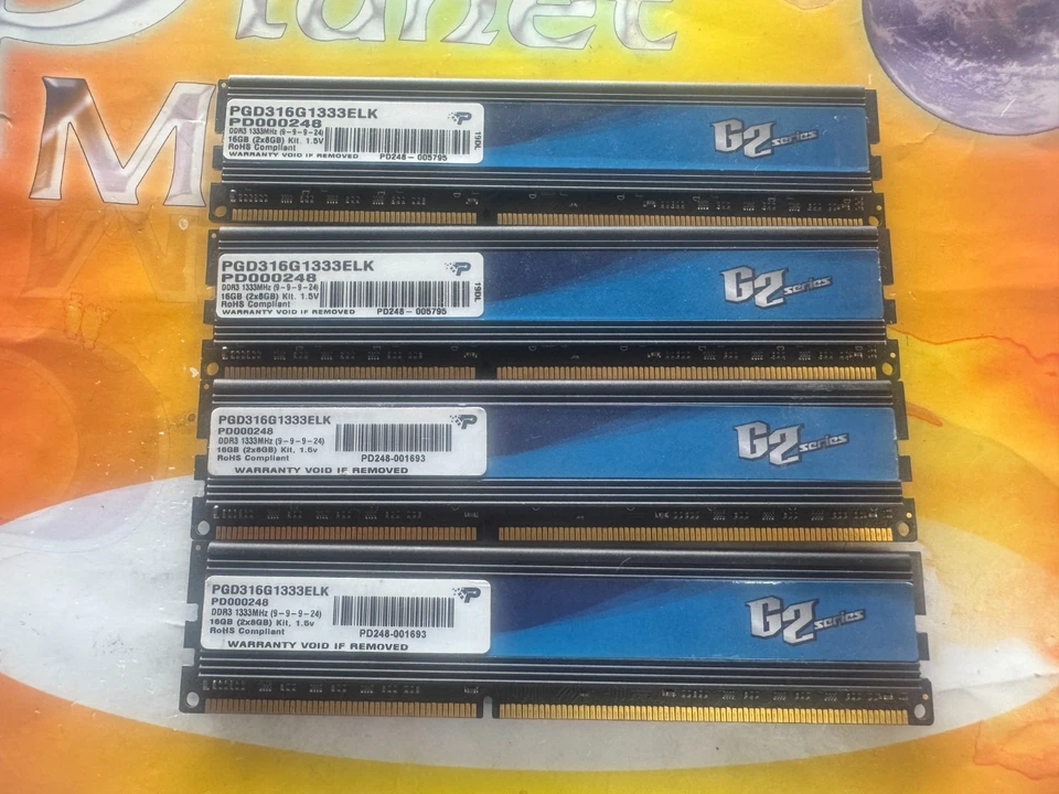 Patriot 32GB (4X8GB) DDR3 PC3-10600 1333MHz Desktop Gaming Memory PGD316G1333ELK - Image 2 of 3