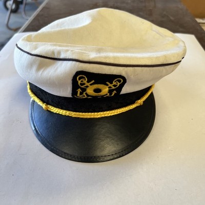 Captain Sailor Cap Hat White High Quality Uniform Costume Party Ship Yacht Boat