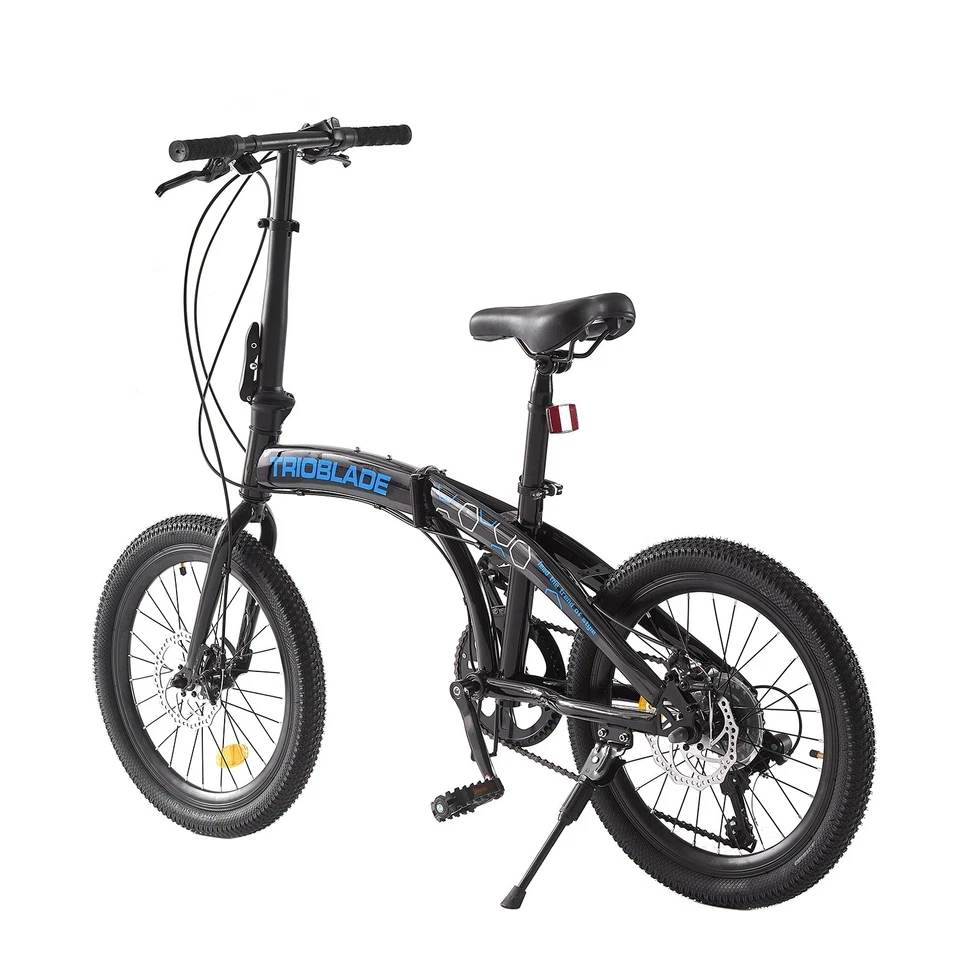 Blaue 20 Zoll Klappfahrrad Erwachsene 7 Geschwindigkeits Doppelscheibenbremse - Bild 3 von 4