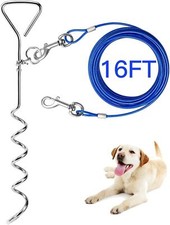 EvilplanDog Tie Out Cable and Stake, 16ft Outside Dog Leash Chain for...