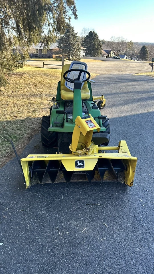 1998 john deere f725 lawn mower With Snow Thrower And 54” Deck Mulching - Image 2 of 4