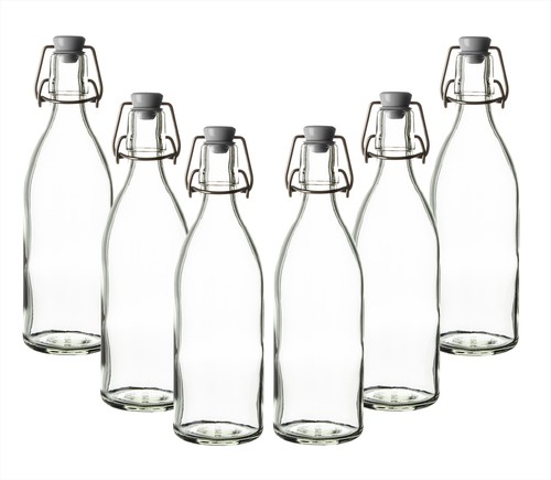 6x Glasflaschen Einmach Flaschen leer 500ml mit Draht-Bügelverschluss Likör Saft - Bild 2 von 5