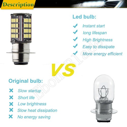 1X H6M P15D LED Hi/Lo Beam Motorbike Motorcycle Headlight Bulb Lamp White 6V DC - Picture 5 of 7