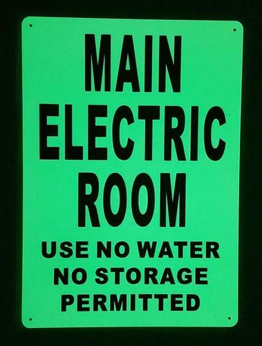 MAIN ELECTRIC ROOM SIGN GLOW IN THE DARK (HEAVY DUTY,ALUMINUM SIGN.....ref0420 - Picture 4 of 6