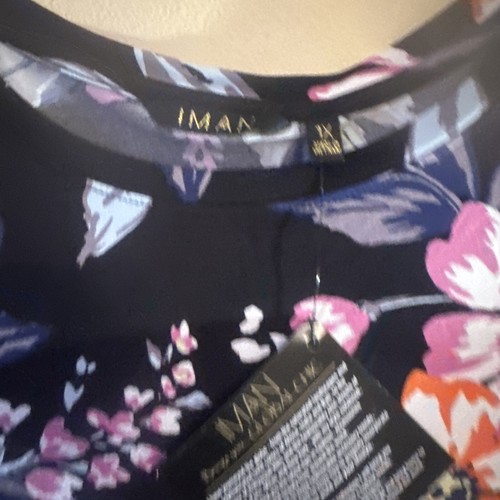 NWT 2 Piece IMAN Set Black FLORAL JACKET With Top - Picture 6 of 9