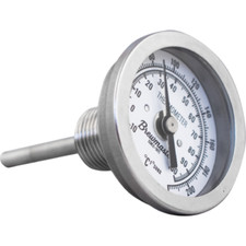 1/2" MPT Dial Thermometer for Kettles - 2 in. Face - Brewing - Distilling