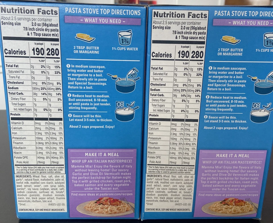 Pasta Roni Garlic & Olive Oil Vermicelli Dinner Mix 4.6 oz Box Pack of 6 - Image 4 of 4