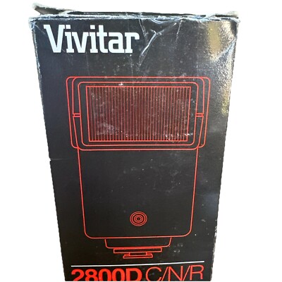 Vivitar 2800D Flash Fits Canon,Nikon And Ricoh Orig Box, Vintage 1980's Tested