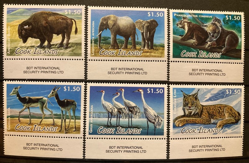 Cook Islands, animals, S.C.#1453-8.S.C.V.$14+ MNH Complete set of 6  2013 issue