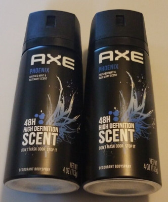 NEW 2 Pack Axe Phoenix 48H High Definition Scent Deodorant Bodyspray 4 oz/Each