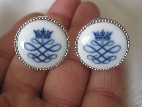 Vintage Royal Copenhagen Crown / Scroll Cufflinks, New Old Stock - Picture 2 of 7