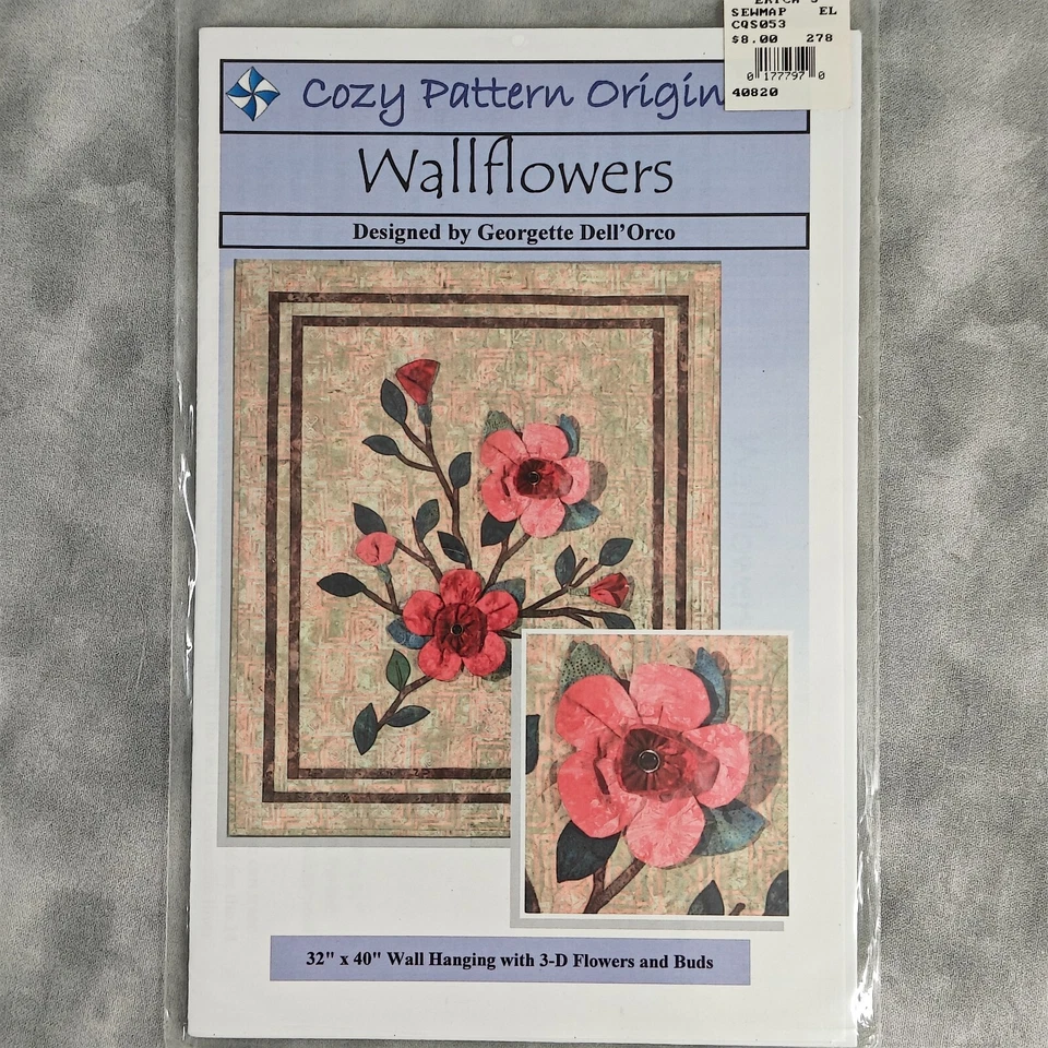 🌼 Cozy Quilt Pattern Wallflowers by Georgette Dell'Orco 32"x40" - Image 2 of 3