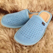 Women's Leather Slippers Soft Suede Eco Slip On Size 3