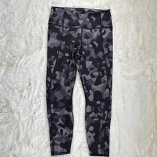 Athleta Womens M Camo Contender 7/8 Tight Workout Pant 283284 - Black/Grey/Tan