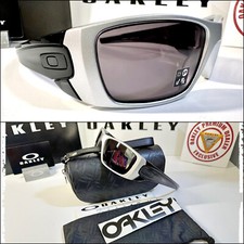 Custom Oakley Fuel Cell  X-Silver Frame w Black Stems   Black Iridium lens Bag