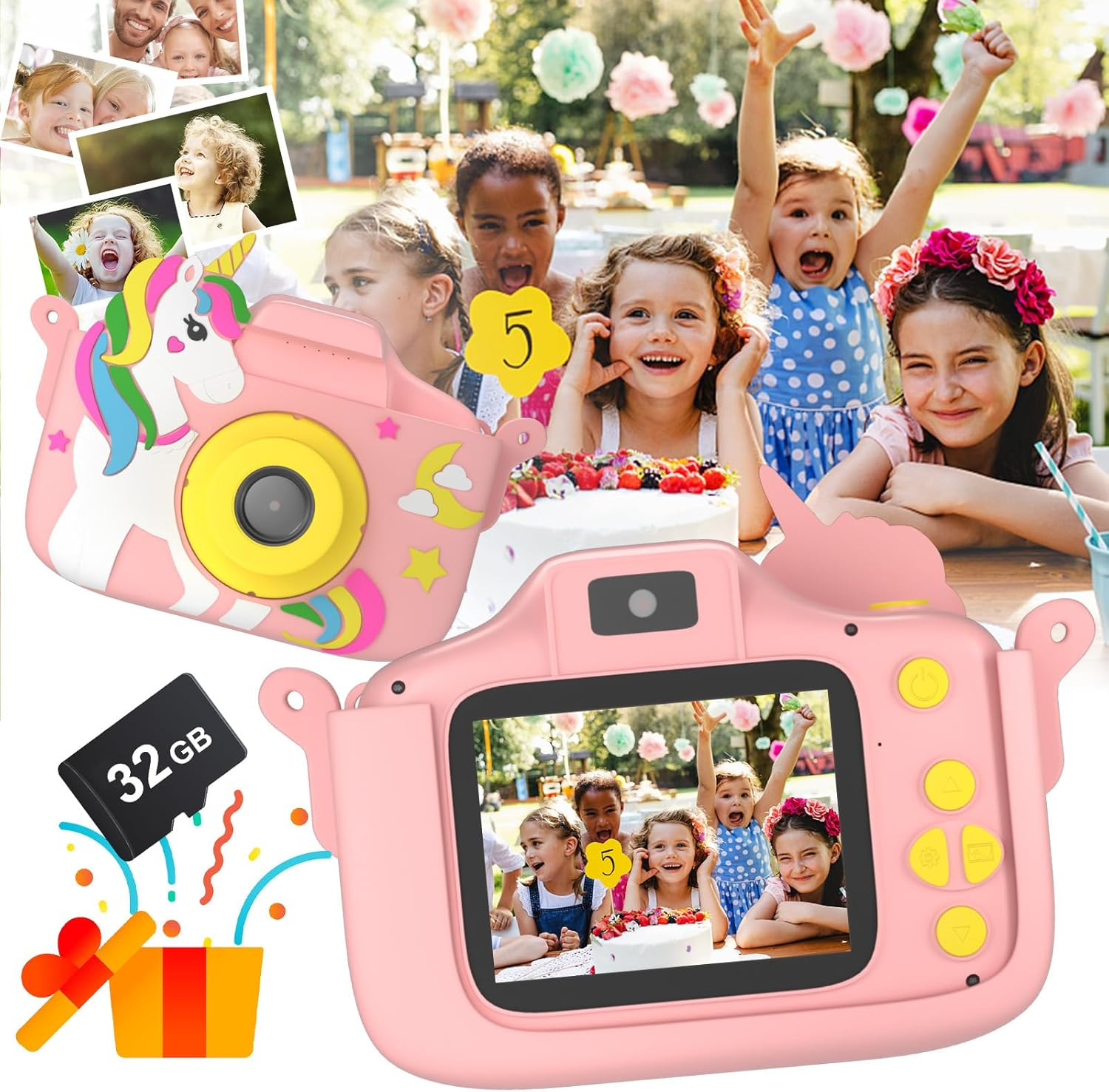 Kids Camera, Toddler Digital Camera for Ages 3-12 Girls, Christmas Birthday Gift