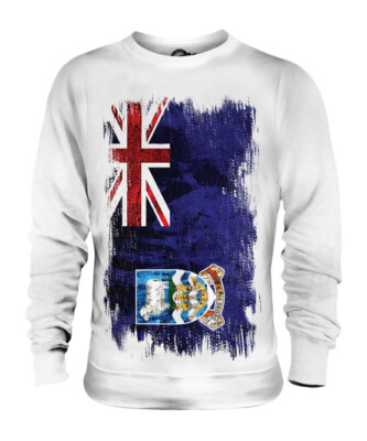 FALKLANDINSELN GRUNGE FLAGGE UNISEX PULLOVER OBERTEIL ISLAS MALVINAS SHIRT FUSSBALL
