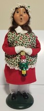 Byers Choice Caroler Girl With Mercury Glass Nutcracker Accesorie