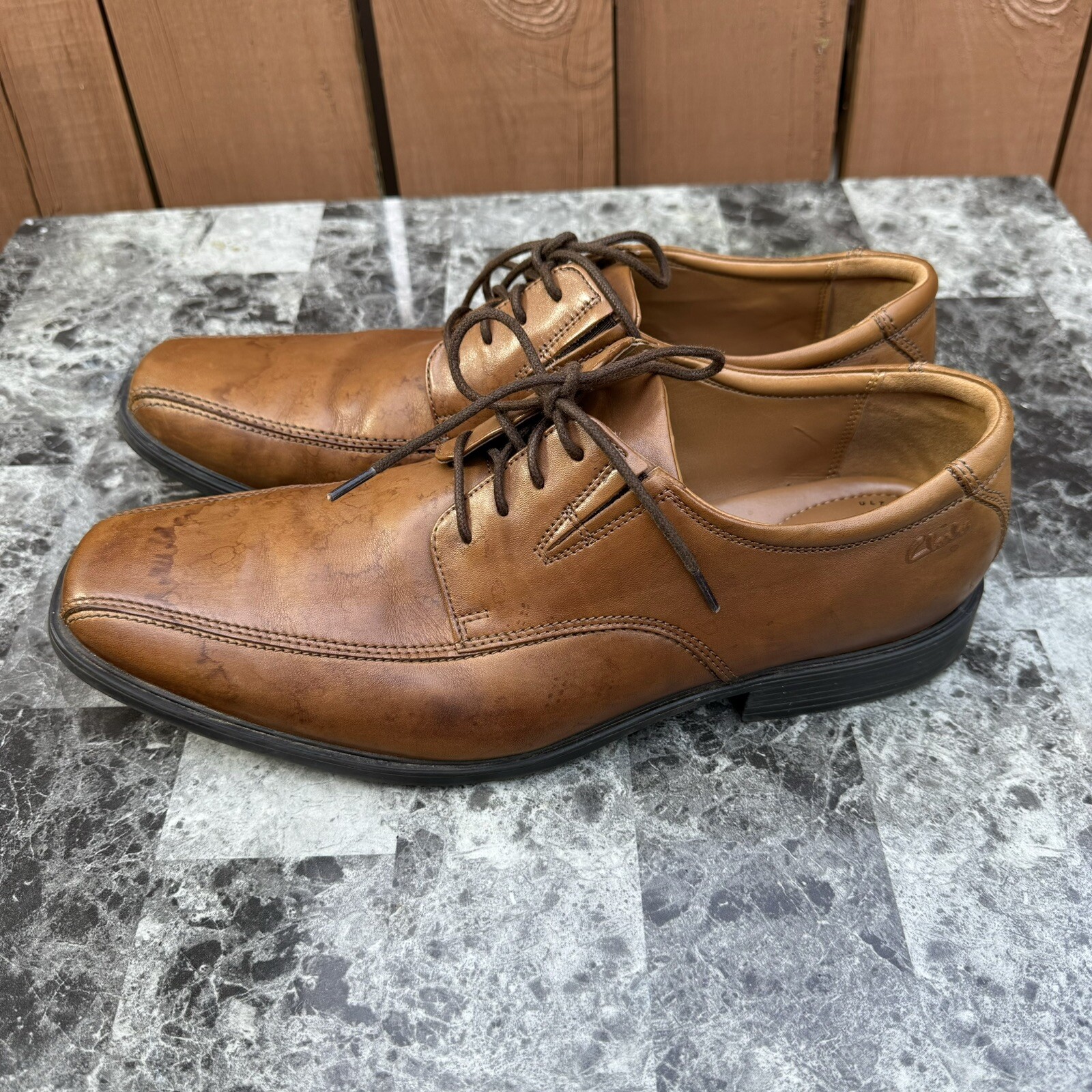 SAOLA Scarpe uomo Clarks Tilden Walk Oxford 11 M pelle marrone scuro