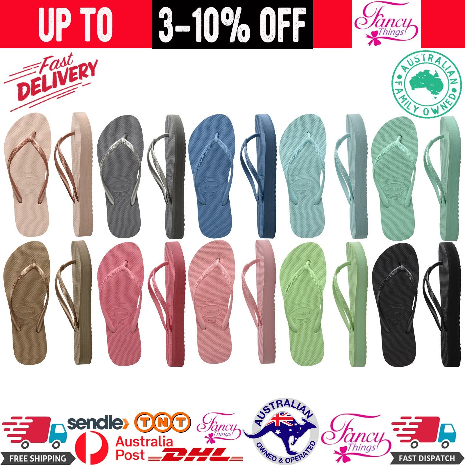Havaianas Women's Slim Flatform Thongs Sandals Flip Flops Women Size US  5-12 | eBay