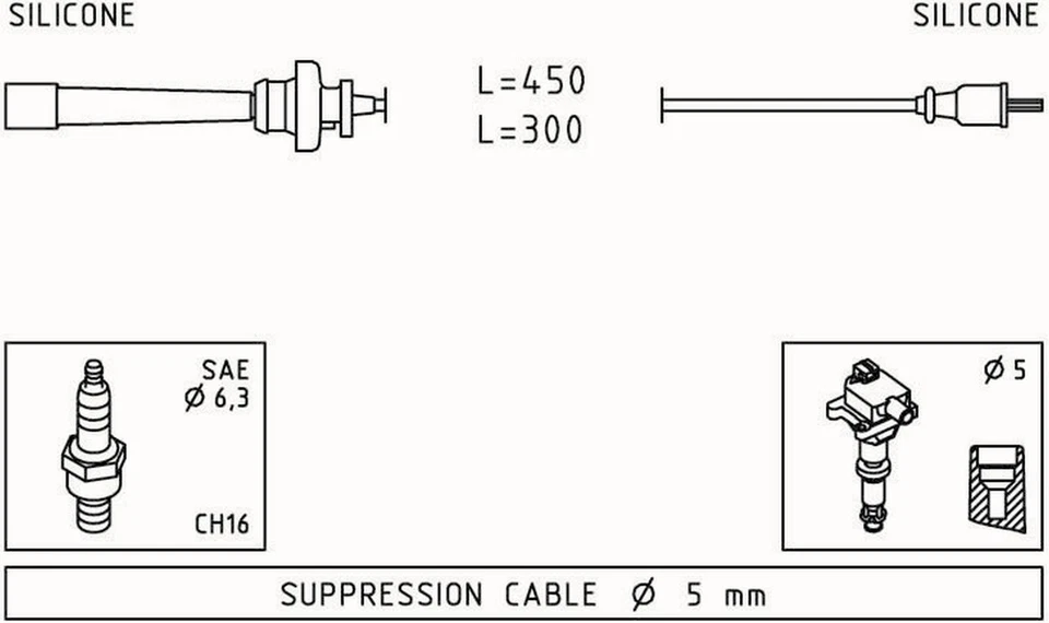 Juego de cables de bujía para Mitsubishi Galant ES 2003 2,4 L L4 SOHC de gas Foto 2 de 4