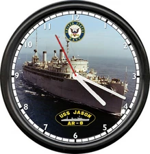 USS JASON AR-8 US Navy Sailor Veteran US Navy Military Ship Sign Wall Clock