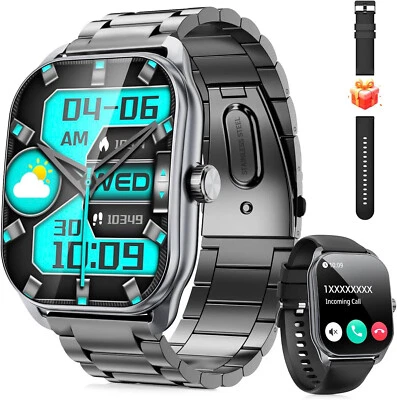 MARKENLOS Smartwatch Herren Damen mit Telefonfunktion Armbanduhr für iPhone Samsung Huawei