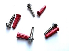 Conical Plastic Wall Anchors 6-8-10 WET Area STAINLESS STEEL 1" Screws kit