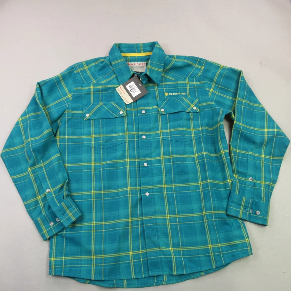 Camisa Redington Para Hombre Grande Adulto Manga Larga Bolsillos Frontales a Cuadros a Presión Foto 2 de 4