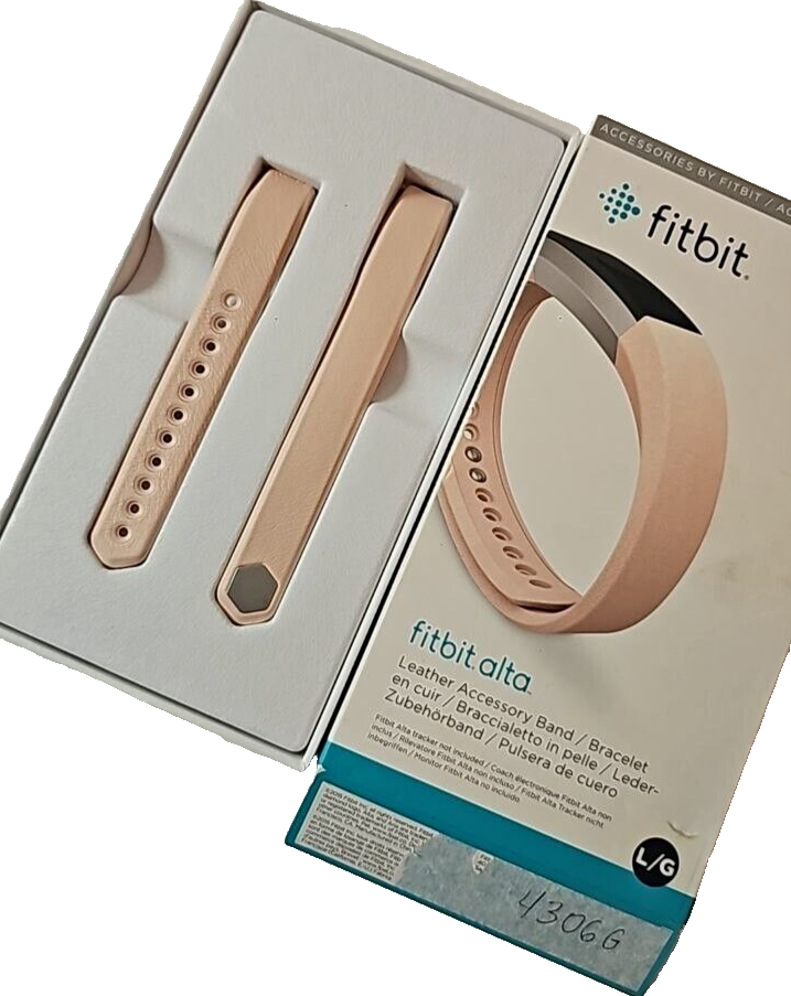 Fitbit Alta Leather Sport Wrist Band Watch Fitness Replacement Blush Pink Large-image