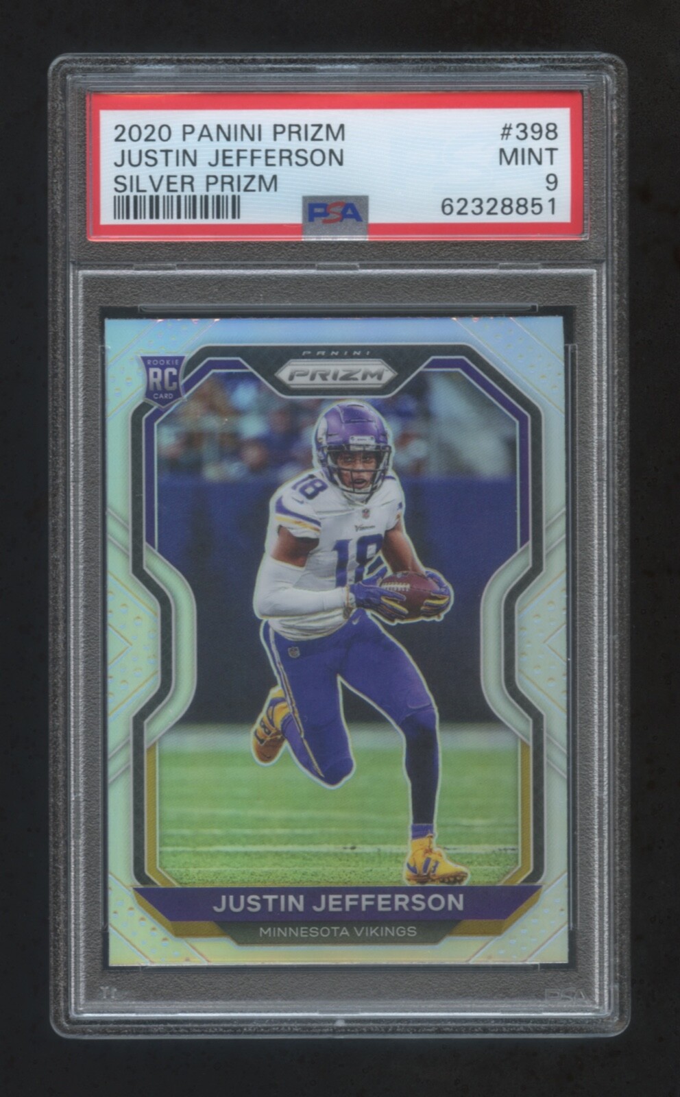 PSA 9 JUSTIN JEFFERSON 2020 PANINI PRIZM SILVER PRIZM ROOKIE RC SP VIKINGS STAR