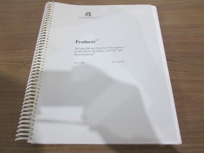 AMAT, 200/300mm Functional Description for PE TEOS, PE Silane, SACVD, Used