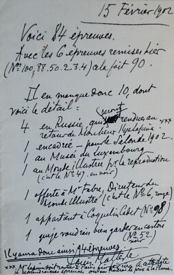 Briefe des Illustrators Louis Malteste auf seinem Porträt von Leo Tolstoi