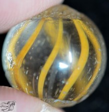 Handmade Ghost Core Latticinio Swirl Marble, 9/16 in, Near Mint , Germany, S969