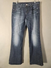 Vigoss Jeans Womens Size 11 Dark Wash Style P2096J Fade Boot Cut