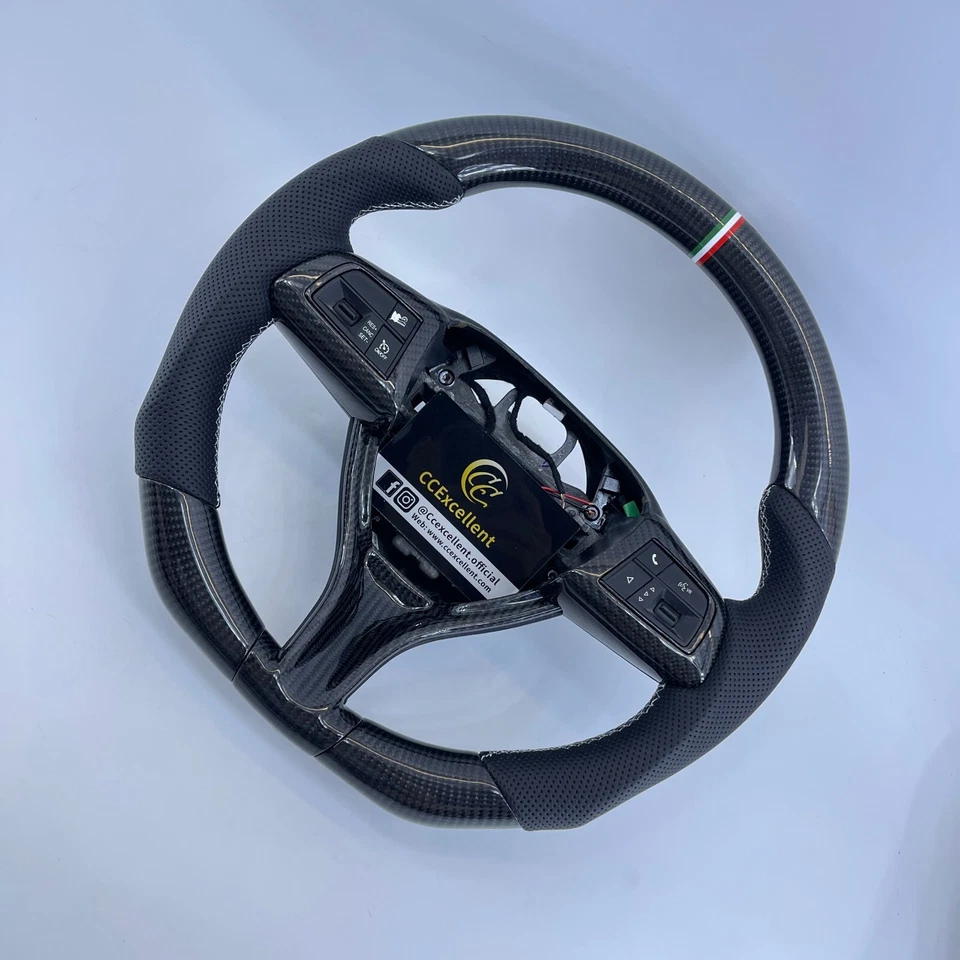 Volante de fibra de carbono personalizado para Maserati Levante 2017-2024 Ghibli Sport Foto 4 de 4