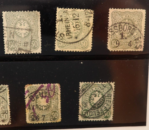 GERMANY 1875-1877 SCOTT # 35A, 42, 42B, 42C - USED LOT OF 9 STAMPS - Picture 3 of 3