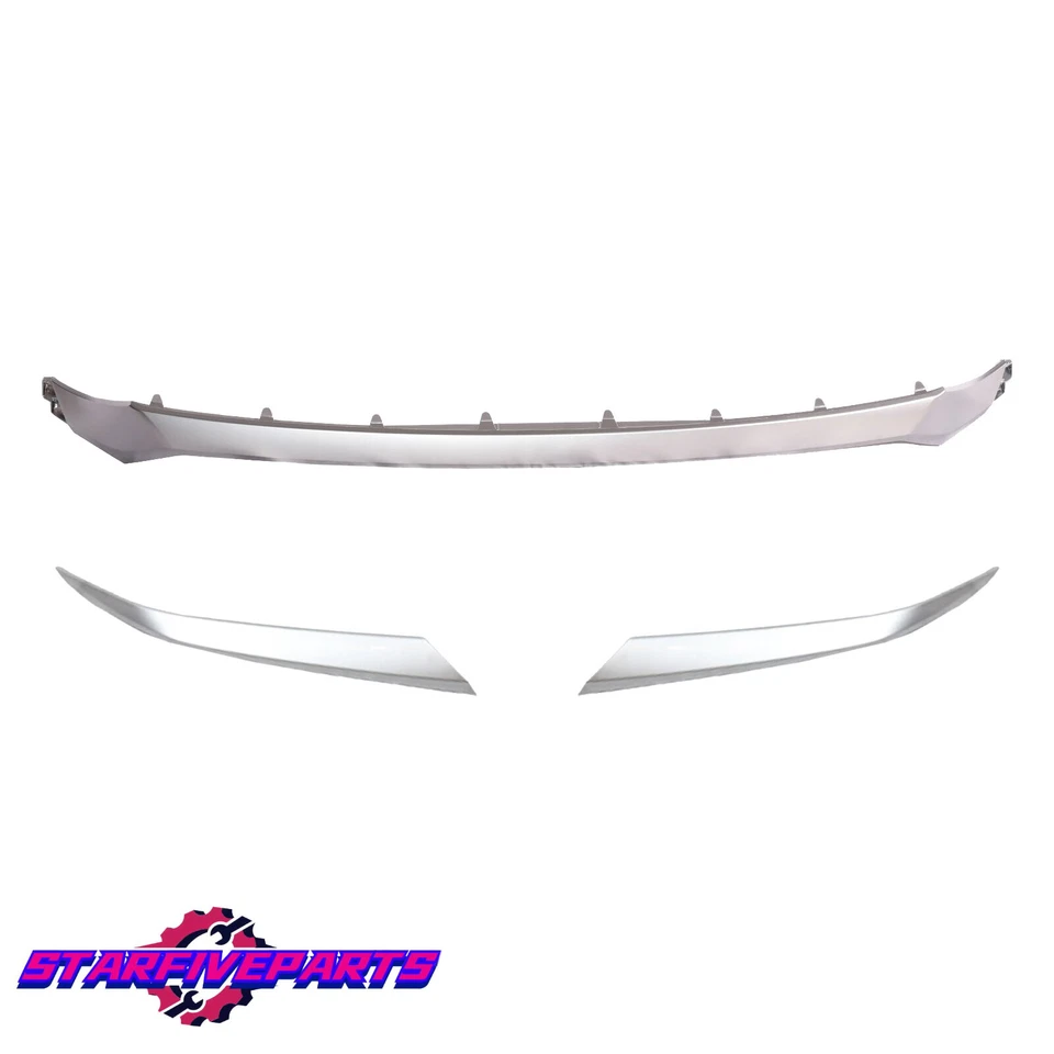 Front Grille/Headlight Molding Trims Silver 3Pcs For 2019-2020 Hyundai Santa Fe Foto 3 de 4