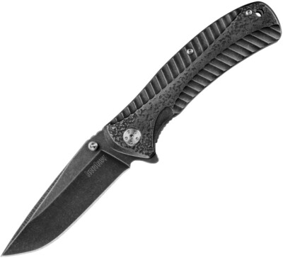 Kershaw Starter Framelock Folding Knife Assist Open Blackwash Flipper 1301BW