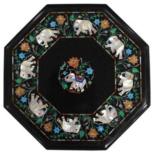 18" Inlay Handmade Work Home Decor Marble Coffee Table Top