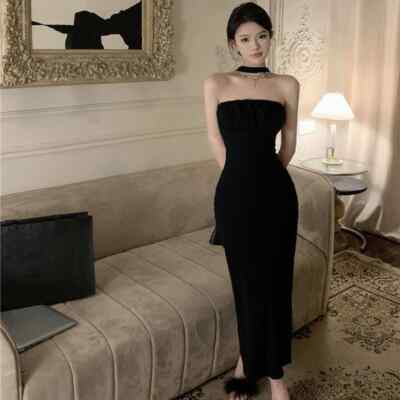 Black Dress Summer Backless Strapless Dresses Women Bow Sleeveless Dress Women | eBay Black Dress Summer Backless Strapless Dresses Women Bow Sleeveless Dress Women | eBay