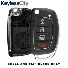 4-Button Flip Key SHELL Fits 2015-2019 Hyundai Sonata /TQ8-RKE-4F16/TQ8-RKE-4F25